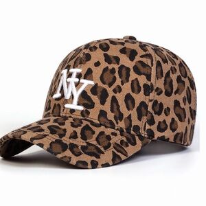 Leopard Print Cap with NY Logo